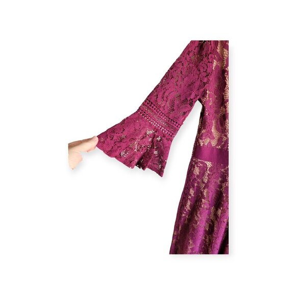 MISSMAY whimsigoth fairy magenta castlecore bell sleeve long dress size M NWT - Picture 6 of 13